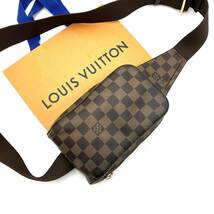 【美品】LOUIS VUITTON ルイヴィトン ショルダーバッグ ボディバッグ ダミエ ジェロニモス ブラウン メンズ レディース_画像1