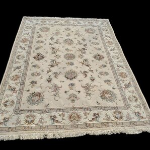 ペルシャ絨毯 イラン絨毯 243cm×166cm 絨毯 ジュータン TABRIZ AFSHAN WOOL IRAN タブリーズの画像2