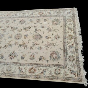 ペルシャ絨毯 イラン絨毯 243cm×166cm 絨毯 ジュータン TABRIZ AFSHAN WOOL IRAN タブリーズの画像3