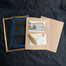 フランス 1900s 木製 額縁 スタンド 壁掛け フレーム 絵画付き 写真 ポスト カード クラシック コラージュ ヴィンテージ アンティーク_画像9