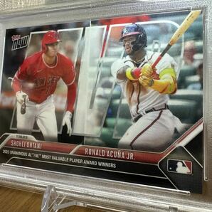 PSA鑑定済みGEM MT10 大谷翔平&アクーニャJR. 2023 TOPPS NOW BASEBALL CARD #OS-18 SHOHEI OHTANI & ACUNA jr. ベースボールカードの画像2