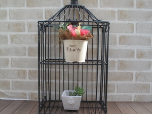  iron made bird cage manner garden miscellaneous goods antique style ornament basket 