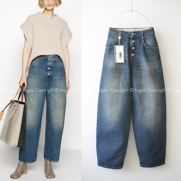 【定価5.4万】新品 MM6 メゾンマルジェラ CARROT デニム ジーンズ パンツボトムス ワイドレッグ ハイライズ Maison Margiela エムエム6