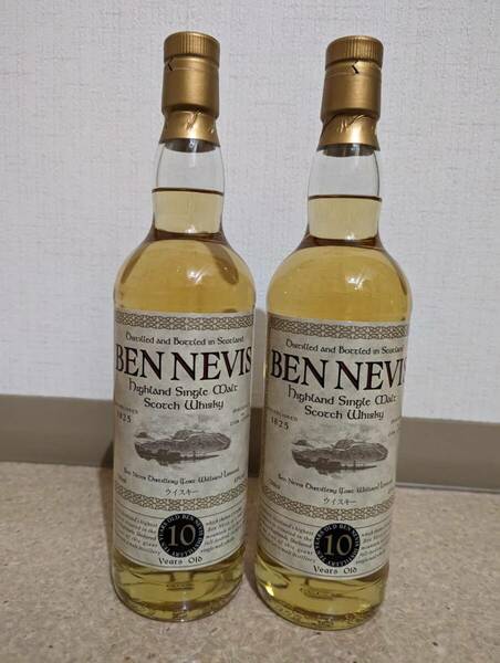 ☆全国送料無料☆ベンネヴィス BEN NEVIS 10年 ベンネビス 700ml×2本セット シングルモルト ハイランド 正規品 新品未開封品 送料込み