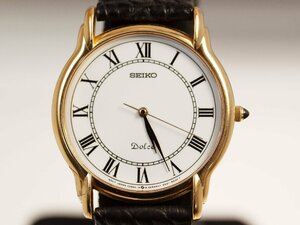 【SEIKO】セイコー ドルチェ 5S21-8A00 スイープセコンド クォーツ メンズ 腕時計【中古品】