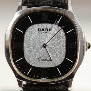 【RADO】ラドー カスタム クォーツ シルバー/ブラック文字盤 メンズ 腕時計【動作品】の画像1