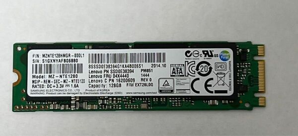 【中古抜き取り品】　SSD　m.2SATA　128GB