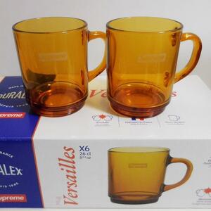 2個セット Supreme Duralex Glass Mugs Amber シュプリーム デュラレックス グラス マグカップ アンバー