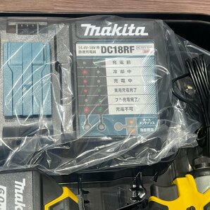 【動作確認済み】Makita マキタ TD173DGXFY インパクトドライバー イエロー バッテリー（BL1860B）2個/充電器付き/ケース付き 中古の画像3
