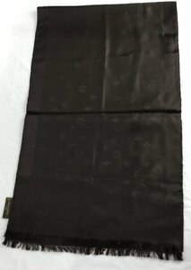 LOUIS VUITTON　 ルイヴィトン 　シルク100％ 　モノグラム柄 　ストール/スカーフ　 茶色/ ブラウン　美品　