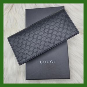 【新品未使用品】GUCCI グッチ 長財布 ロングウォレット ブラック 2つ折り長財布 メンズウォレット レザー 本革 正規品保証