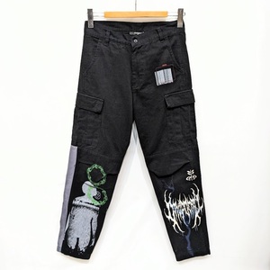 DROPDEAD ドロップデッド ペンキ デザイン カーゴパンツ ブラック サイズXS コットン Incarcerated Cargo Trousers Pants