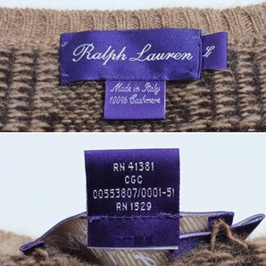 RALPH LAUREN PURPLE LABEL ラルフローレン パープルレーベル カシミヤ セーター ニット ブラウン Lの画像8