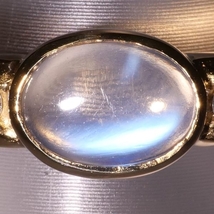 K18YG リング 指輪 11号 ブルームーンストーン ダイヤ 0.02 総重量約2.7g 中古 美品 送料無料☆0315_画像2