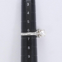 PT900 リング 指輪 6.5号 パール 約7.5mm ダイヤ 0.02 総重量約3.9g 中古 美品 送料無料☆0315_画像5