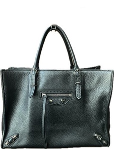[ быстрое решение ] BALENCIAGA Balenciaga бумага Mini 370926 2WAY плечо ручная сумочка машина f с ремешком кожа чёрный черный 