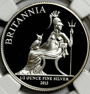 最高鑑定2013年イギリス 1ポンド銀貨 ブリタニアNGC PF69アンティークコインNGC イギリス 銀貨 ロイヤルミント UC