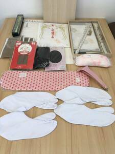 1円【和装小物セット】足袋 和装下着 小物 和服 和 扇子 帯締め女性用 ストッキング タイツ 和装 半えり 祝儀用下着 祝議 着物 きもの たび