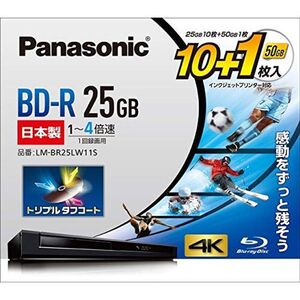 パナソニック 4倍速ブルーレイディスク(追記)25GB10枚+50GB1枚P LM-BR25LW11S