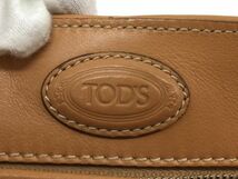 美品 TOD'S トッズ トートバッグ レザー レディース オレンジ/ベージュ系 保存袋付き_画像9