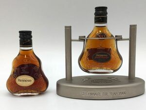 1円～【未開栓】 Hennessy ヘネシー XO 50ml 2本セット 2000年 記念 台座付き コニャック ブランデー