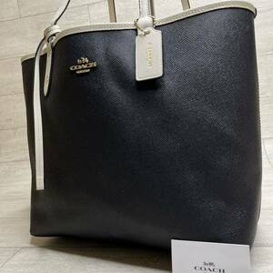 1円〜【入手困難品】コーチ COACH トートバッグ ビジネスバッグ ブリーフケース A4 2way レザー メンズ レディース ホワイト×ブラック