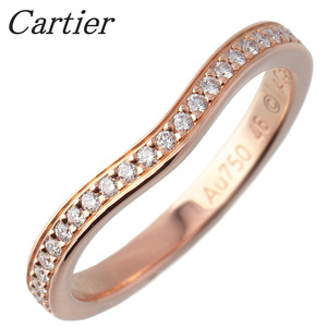 カルティエ ダイヤ リング バレリーナ ウェディング ハーフ カーブ #46 AU750PG 箱 新品仕上げ済 Cartier【16197】