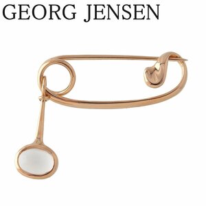 [1 jpy start ] George Jensen moonstone brooch #1425 toe run750YG new goods finishing settled TORUN DENMARK GEORG JENSEN[16126]
