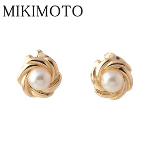 ミキモト ベビーパール ピアス アコヤパール4.0mm K18YG 新品仕上げ済 MIKIMOTO【16514】