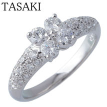 タサキ ダイヤ リング フラワー 0.64ct 14号 PT900 新品仕上げ済 TASAKI 田崎【16422】_画像1