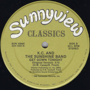 美盤 ダンクラ ★Get Down Tonight - K.C. And The Sunshine Band★ SUN 33005