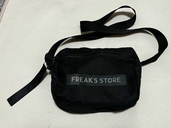 FREAK'S STORE　ポケットメッシュ ショルダーバッグ　黒　ブラック