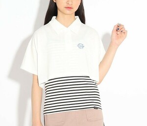 新品　PINK-latte【セットアイテム/ニコラ掲載商品】ショートポロTシャツ+キャミセット　オフホワイト(003)16(160cm)　定価3850円