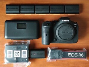 EOS Canon R6 互換バッテリー＆充電器、Peak Designストラップ