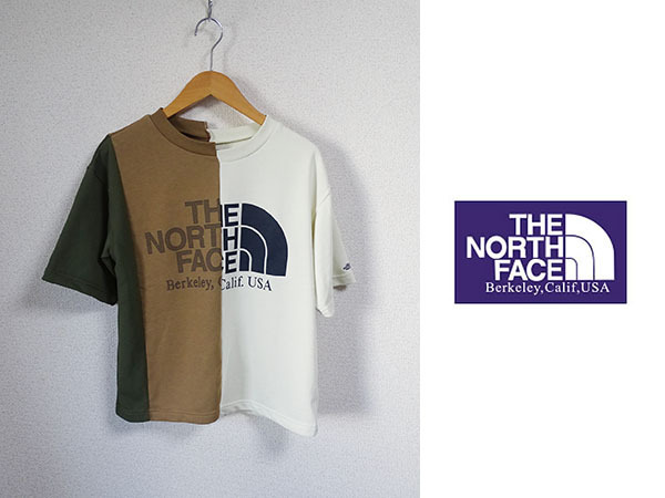 送料無料匿名発送★美品★THE NORTH FACE PURPLE LABEL★ザノースフェイスパープルレーベル★アシンメトリーロゴティー☆スウェットTシャツ