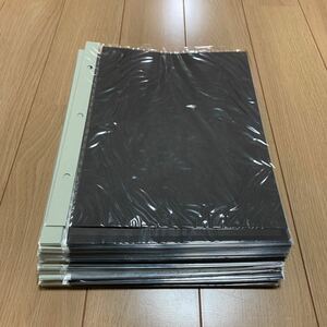 切手収納用シート　黒台紙　3穴　100まとめ 