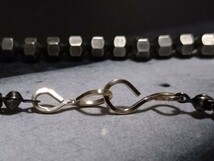 【Parts of four】oxidized silver& K18 hook square bead necklace/パーツオブフォー/スクウェアビーズネックレス_画像6