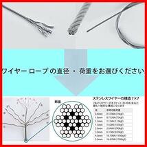 ★2.0mmx35ｍ8文字型70個入り★ ステンレスワイヤー ワイヤー ロープ 物干しロープ 線径2.0mm 長さ35M_画像3