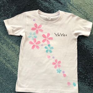 手描き 名前入り 桜ドロップTシャツ