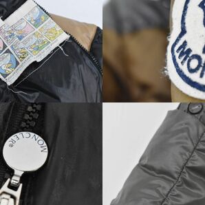 (755M 0321M3) 1円～ MONCLER モンクレール サイズ1 ショート丈 ダウン ジャケット アウター ロゴ ボーダー マルチカラー 正規品の画像9