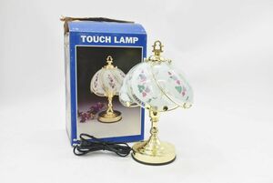 (748M 0306S8) １円～【美品】TOUCH LAMP タッチランプ 照明道具 インテリア小物 ガラス製 アンティーク