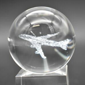 (590S 0326M17) 1円～ 美品 VETNAM AIRLINES ベトナム空港 飛行機 置物 オブジェ インテリア クリスタルガラス コレクションの画像3