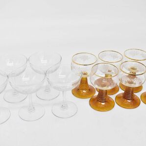 (590L 0327M7) 1円～ 未使用 グラス 11客セット シャンパン ワイン ガラス製 アンティーク 酒器の画像1