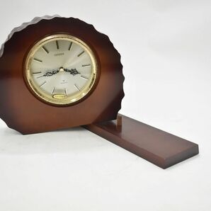 (763M 0328S1) 1円～ CITIZEN シチズン 4RG231-A 年輪時計 リズム時計 アナログ時計 木製 置き型時計 アンティークの画像9