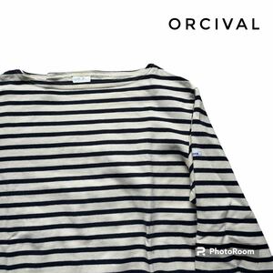 ORCIVAL(オーシバル)ワンポイントロゴボーダーカットソー ボートネック