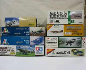 @aq【梱120】ITALERI タミヤ 1/72 Welliigton Mk.X ホーカーハリケーンMk.Ⅰ メッサーシュミット 他 航空機 プラモデル まとめ