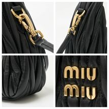 MIU MIU ミュウミュウ ワンダー マテラッセレザー ホーボーミニバッグ 5BP078_N88_F0002_V_OOO ハンド ショルダー レザー ブラック_画像6