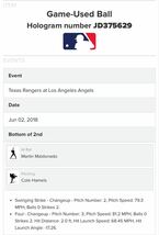 2018MLBデビュー大谷翔平試合支給実使用ボールCハメルズ公式球エンゼルス直筆サイン無証明WBC侍ジャパンMVPホームラン王ヒットドジャース_画像3