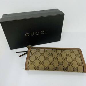 14955/ GUCCI グッチ GG キャンパス 長財布 箱付き