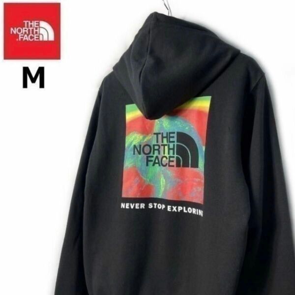 【新品タグ付き】ノースフェイス ユニセックス 海外限定 スウェットパーカー BOX NSE HOODIE US-M ブラック 即納